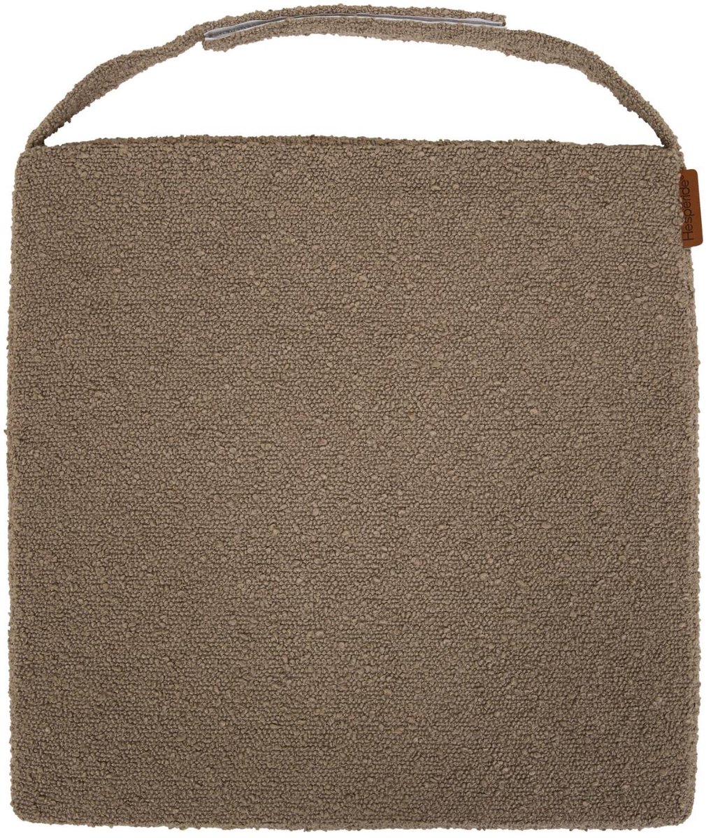 Hespiride stoelkussen Sofia - 40 x 40 x 4 cm - taupe - boucle - binnen/buiten