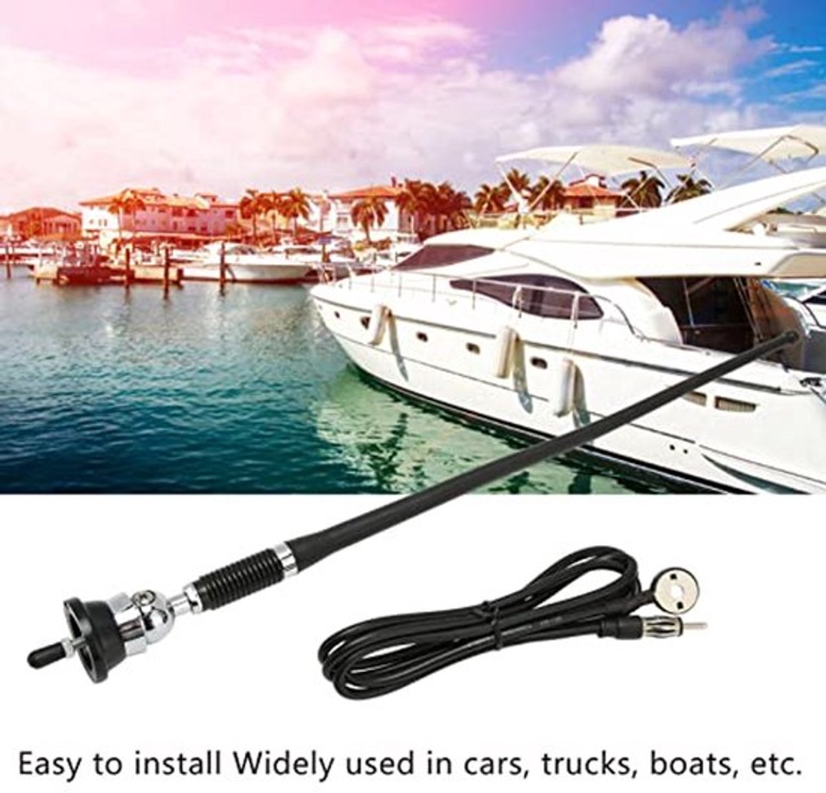 Auto Radio Passieve Antenne, Zachte Rubber Flexibele Antenne, Ingebouwde Versterker, Universele AM FM Radio Monteer Antenne voor Voertuig Auto Vrachtwagen