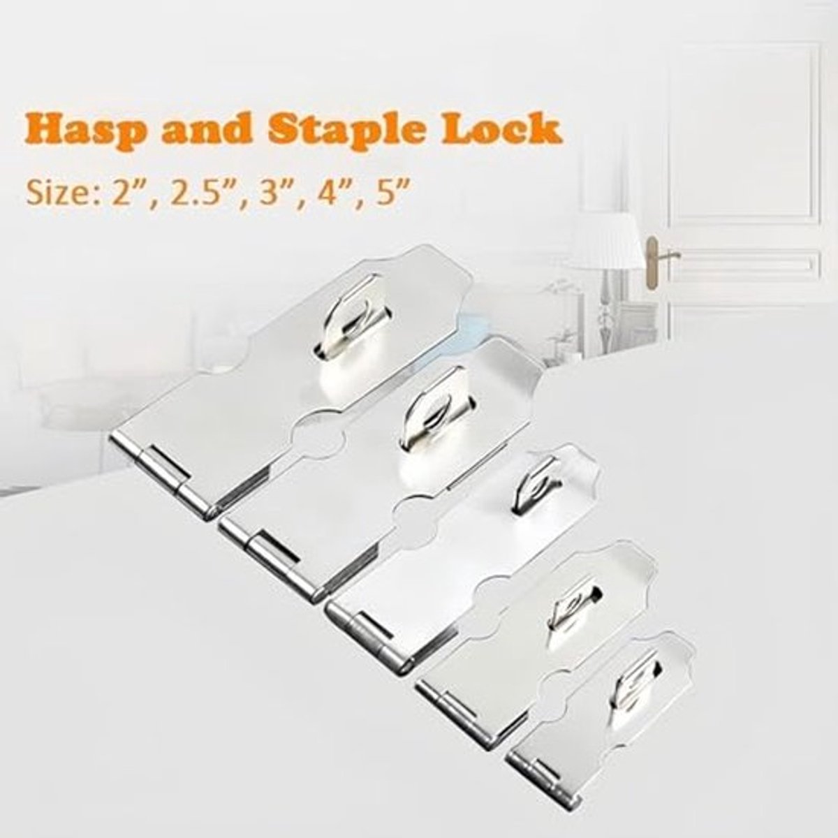 3Pcs Deur Padlock Hasp, 3" RVS Zware Duty Schuur Slot Hasp, Deur Slot Poort Beveiligingsslot Scharnier voor Interne Externe Deur Kast Kast