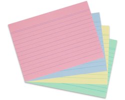 Herlitz indexkaart - A6 - gelinieerd - gr/gl/ro/bl - 200 st.