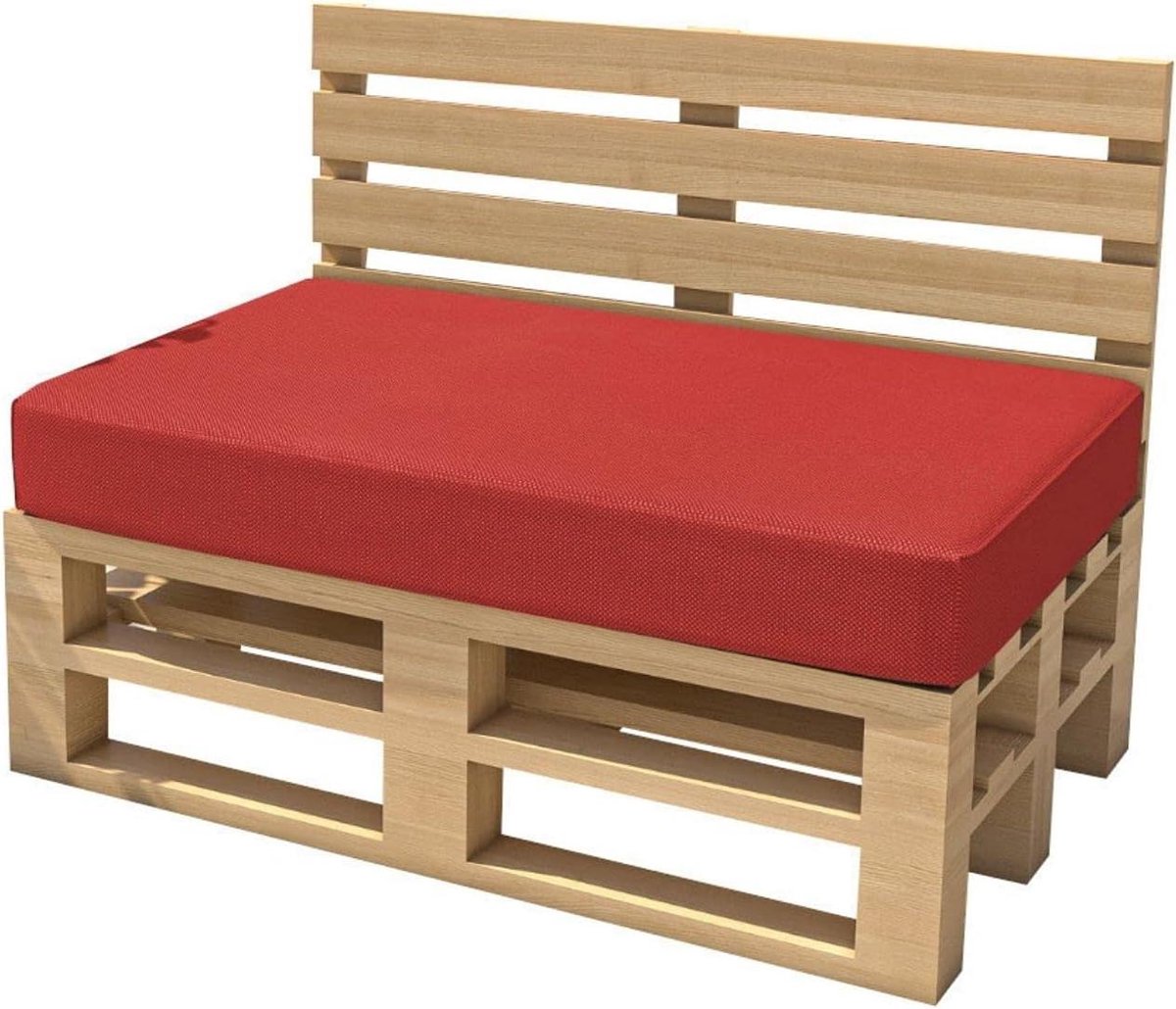 Palletkussen Tuinkussen - Zitkussen Buiten - Comfortabel Zitten - Waterafstotend Materiaal - 120x80x15 cm - Rood