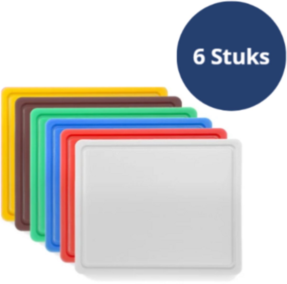 Set van 6 Snijplanken - HENDI - HACCP Gastronorm 1/2 Snijplanken - 325x265x(H)12mm