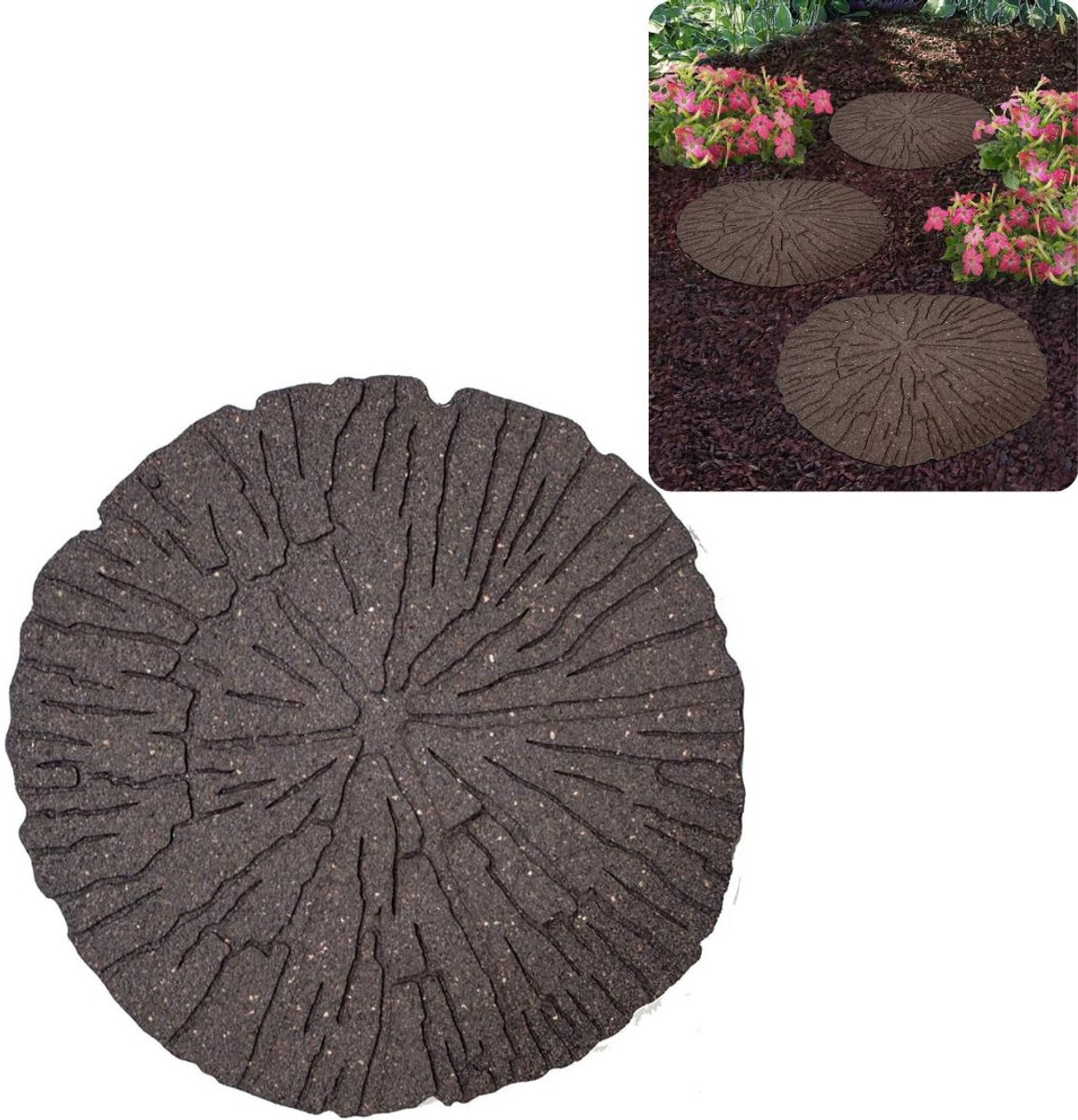 CLGP® Stapsteen Rubber - Loopsteen Tuin - Pad Aanleggen - Gerecycled Materiaal - Bruin