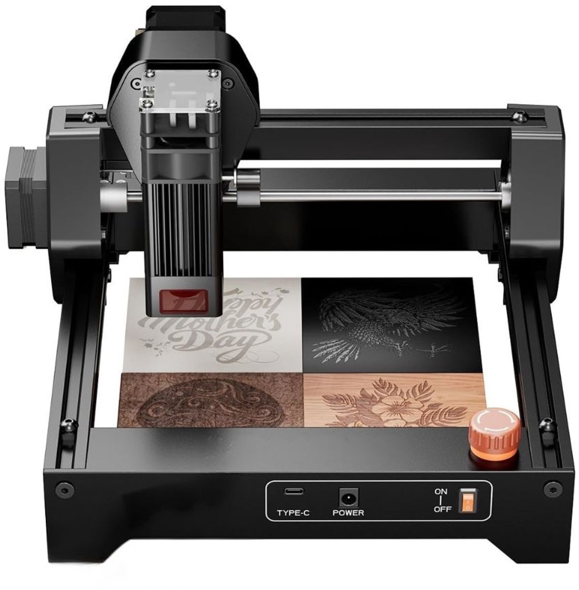 KIRA® Laser Graveermachine - Laser Cutter - Compacte Laser Cutter - Zwart - 34cm x 34cm x 20cm