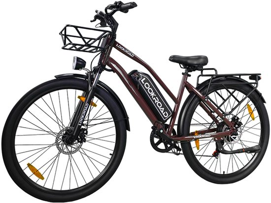 Lookraod L28 Elektrische Fiets - 28‘’ 250W Motor, 36V 23Ah Accu, 140km Bereik, 7-Speed Shimano, Hydraulische Remmen-Rood — afbeelding 5