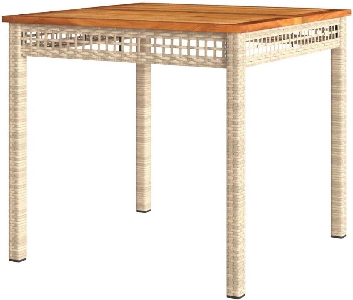 Tuin Eettafel - Terras Tafel - Buiten Eten - Houten Bovenblad - 203.2 x 203.2 x 190.5 cm - Beige