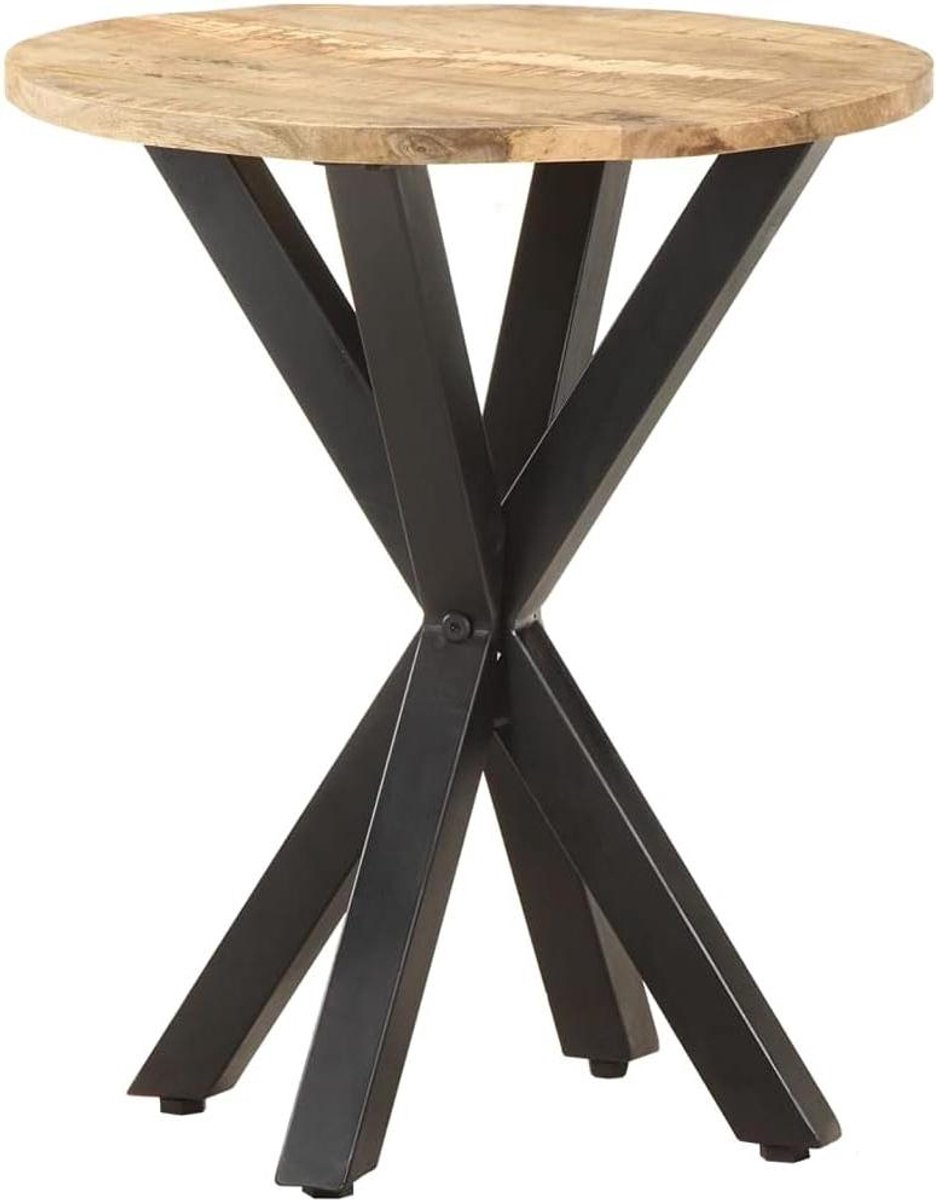 Industriële Bijzettafel - Houten Tafel - Woonkamer Inrichting - Massief Mangohout - 48 x 48 x 56 cm - Natuurlijk Hout