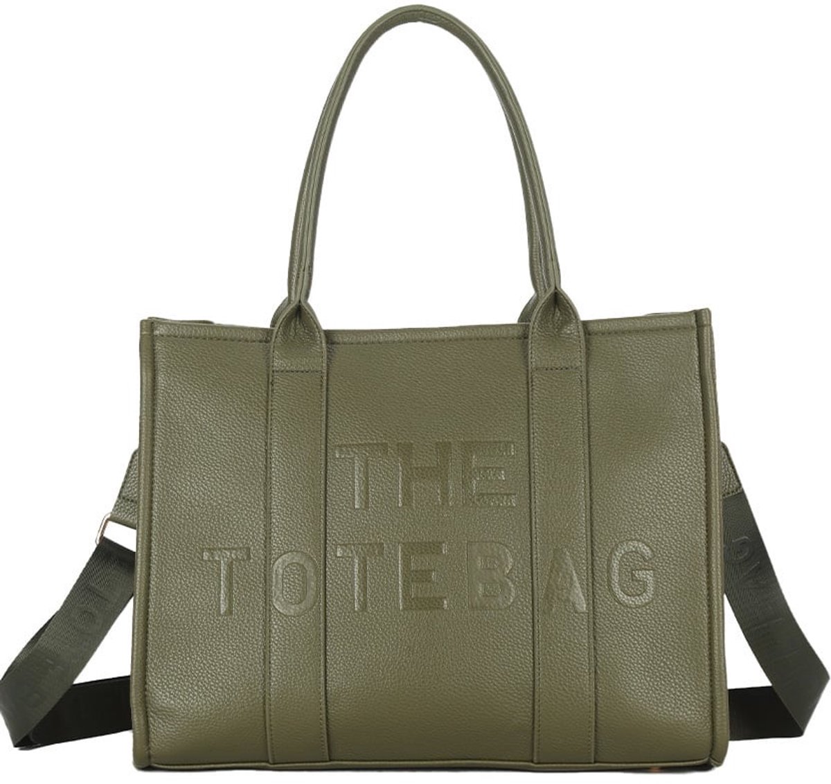 Schooltas - The Tote Bag - Groen - Aktetas - Werktas - Laptoptas - iPad - 40 × 29 × 16 cm - Vakken - Rits - Brede Schouderband.