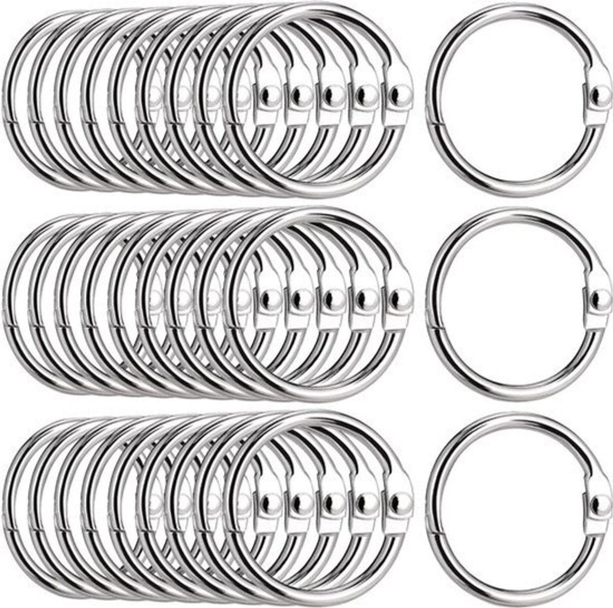 80 stuks metalen boekringen 25 mm - binderringen voor losse bladen - scrapbook album - memo-opslag