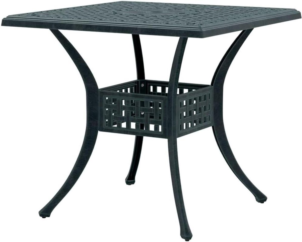 Groene tuintafel - Terrastafel buiten - Buiten eten - Met parasolgat - 80 x 80 x 75 cm - Groen
