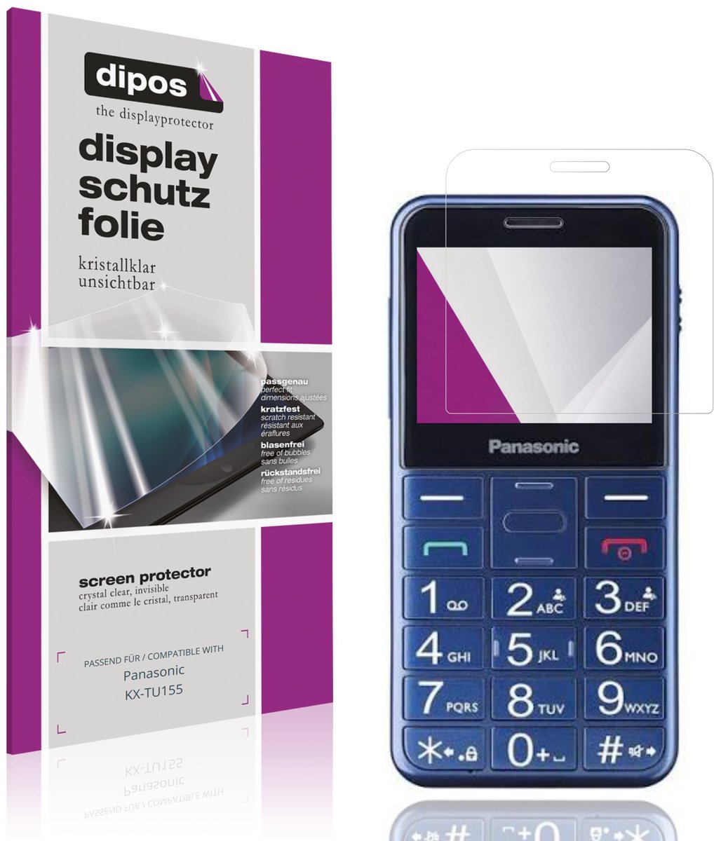 dipos – 4x Beschermfolie geschikt voor Panasonic KX-TU155 | Krasbestendige & heldere Screenprotector Ultra-Thin