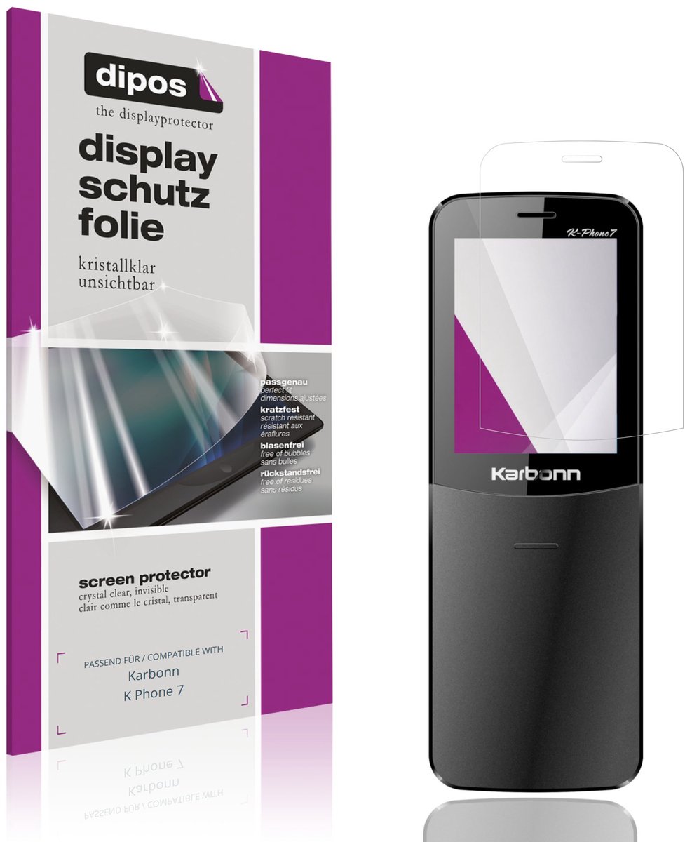 dipos – 4x Beschermfolie geschikt voor Karbonn K Phone 7 | Krasbestendige & heldere Screenprotector Ultra-Thin