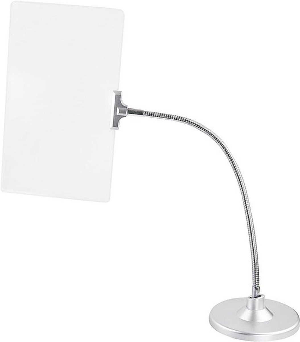 Tafelblad vergrootglas met 4x vergroting en 360° draaibare, buigbare standaard, HD Fresnel lens van 25x14,5 cm in zwart voor lezen en identificeren van kranten en kleuren
