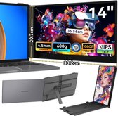 Blackview SCM6 - Draagbare Externe Monitor - 14 Inch IPS Full HD TÜV Blauwlichtfilter 100% PD Opladen - 4,5mm Dun 600g Lichtgewicht Plug & Play Laptop Uitbreidingsscherm 13-17,3 Inch - 3x USB-C Poorten inclusief kabels en beschermhoes ,Grijs