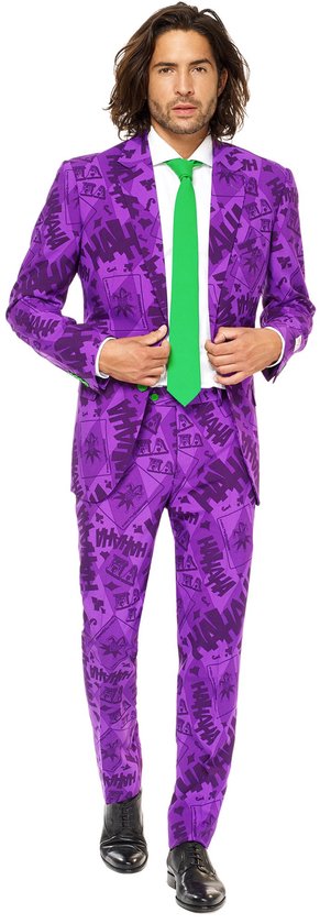 OppoSuits The Joker™ - Heren Pak - Halloween Kostuum - Verkleedkleding - Batman DC Comics Pak - Paars - Maat 56