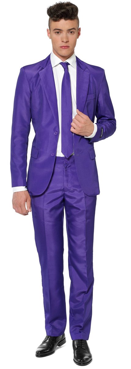 Suitmeister Purple - Heren Pak - Carnavalskleding - Effen Gekleurd Casual Pak - Thema Feest - Paars - Maat XL