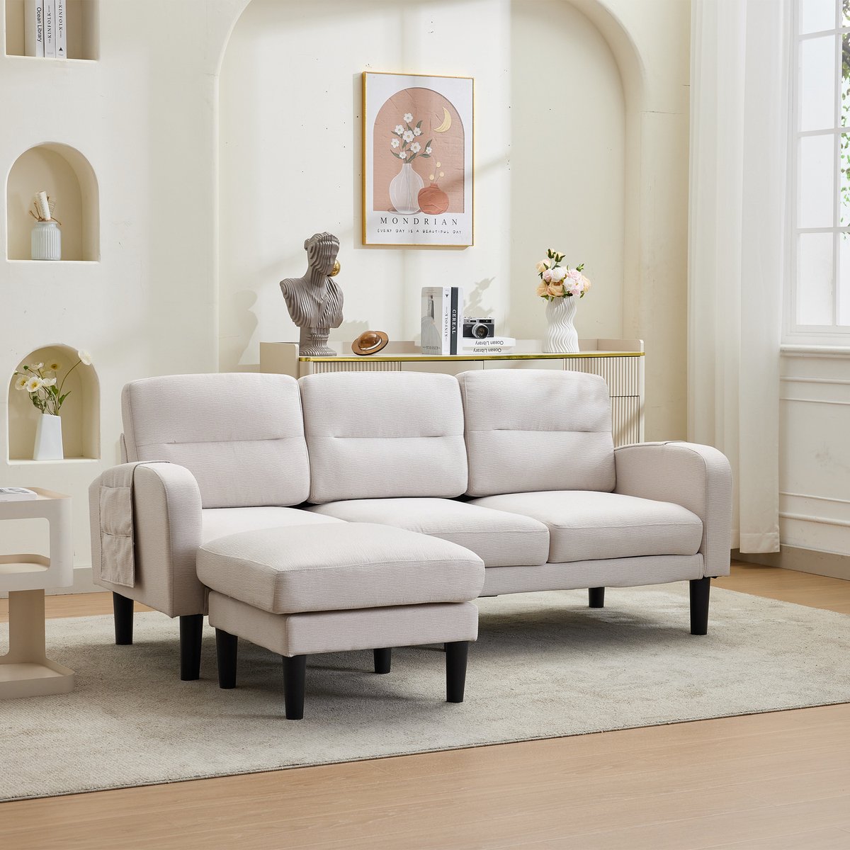 HAUSS SPOLE Hoekbank - 3-Zits Met Chaise Longue - Modulair Met Opbergvakken En Afneembare