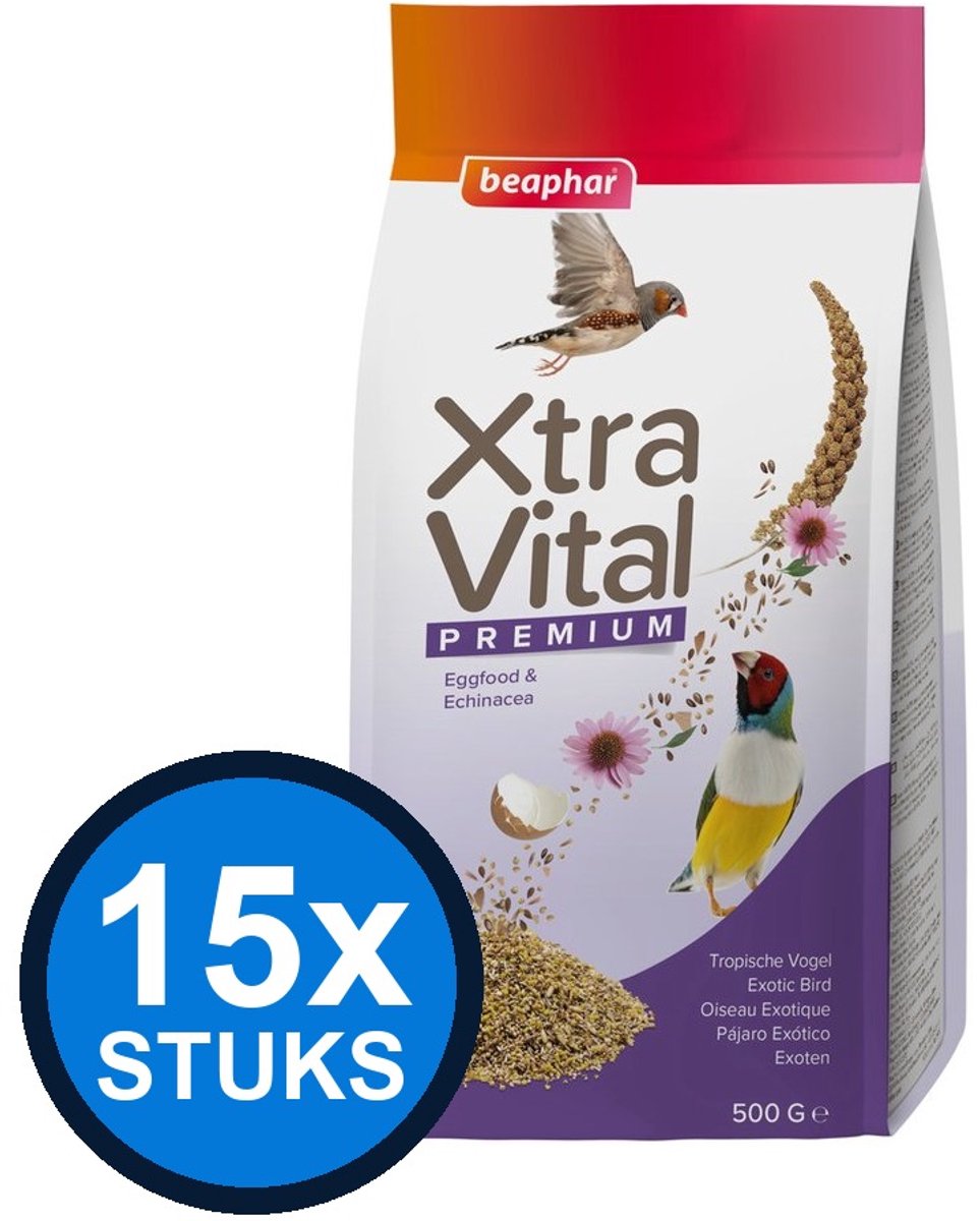 15x Beaphar - XtraVital tropisch 500gr - Vogelvoer - 500 g