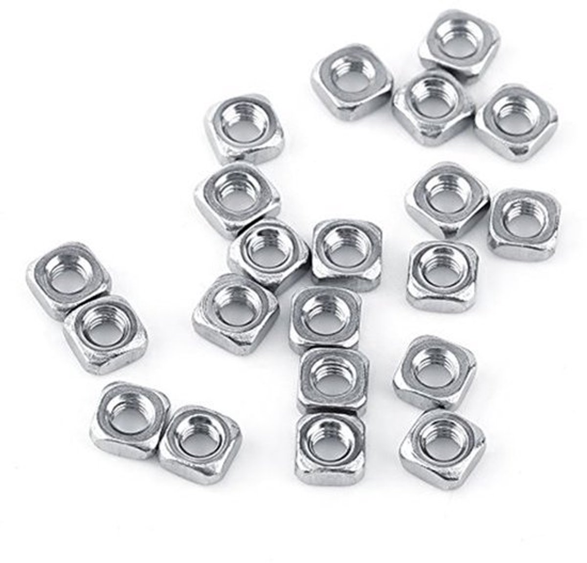Lot M3-M8 DIN557 Vierkante Moeren Metrische Draad RVS 304 - 100 Stuks - Hoge Sterkte en Roestbestendig
