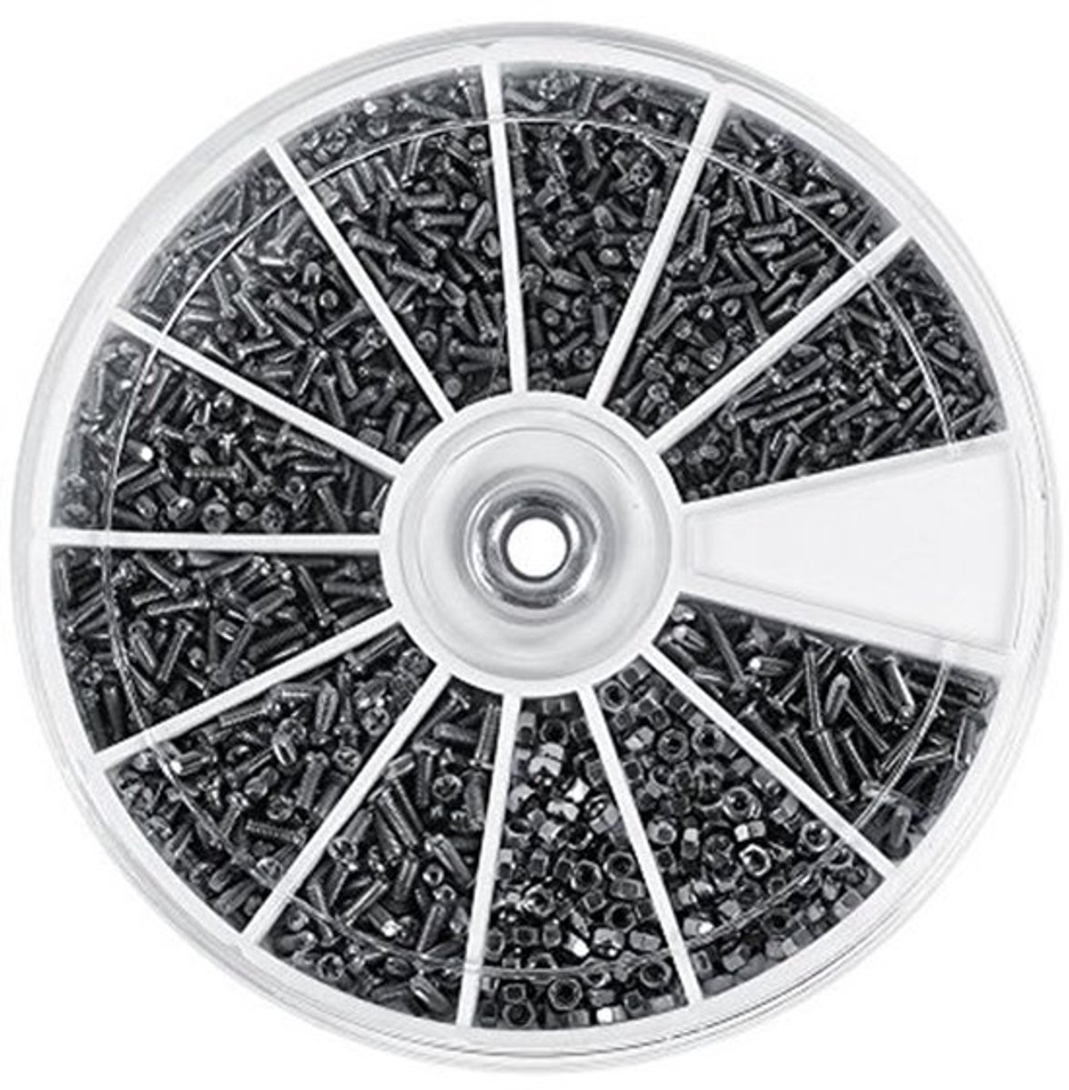 Set van 600 Stuks Assortiment Schroeven - Ronde Hoofd - Gekanteld - Roestvrij Staal 304 - M1 M1.2 M1.4 M1.6