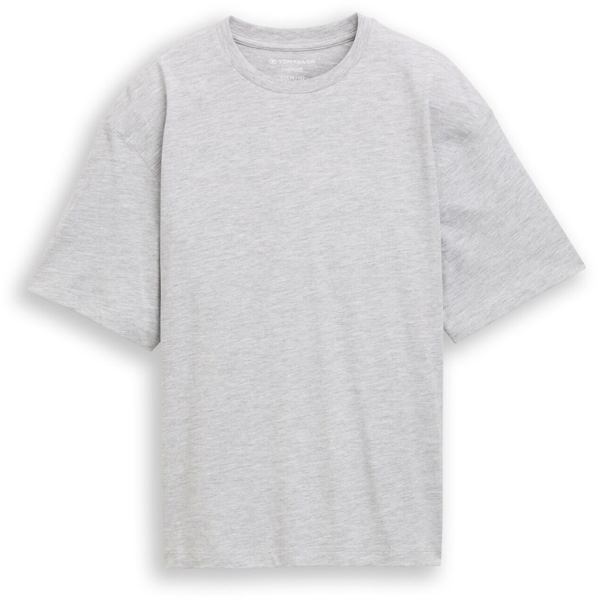 Tom Tailor - Oversized T-shirt met fotoprint op de rug - Maat 128 - Light Stone Grey Melange