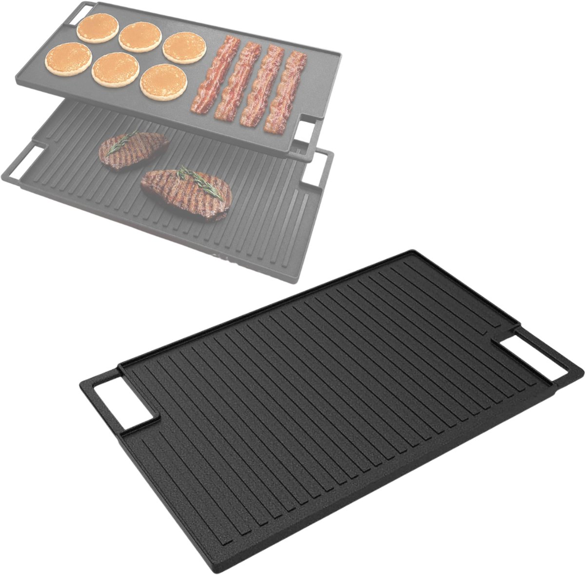 CLVP® Grillplaat Inductie - Bakplaat - Gietijzer
