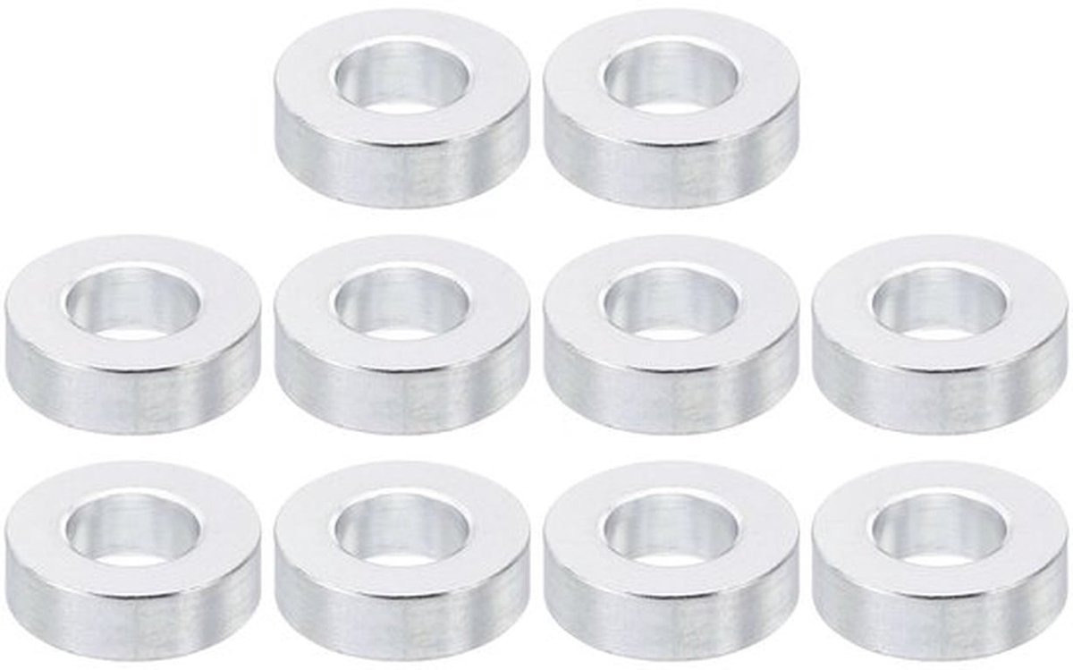 M8 Aluminium Spacers - 10 Stuks - 8,2 mm ID x 16 mm OD x 5 mm L - Ronde Spacer voor M8 Schroeven