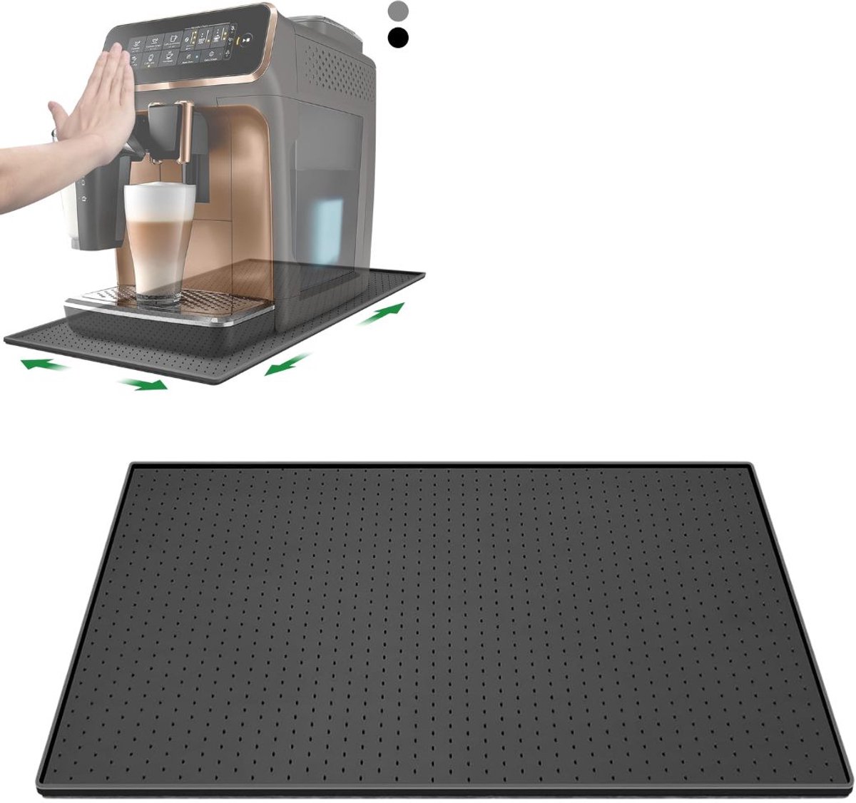 Mat Onder Koffiemachine - Werkblad Beschermer - Aanrecht Beschermen - Zwart