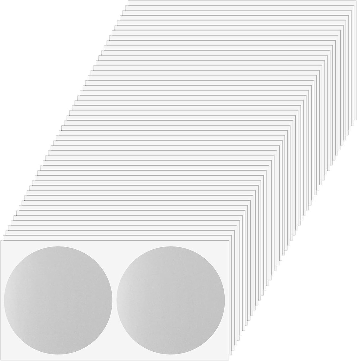 100 Stuks 5 cm Ronde Kraskaarten, Zilveren Krastickers voor DIY, Verjaardagskaarten, Adventskalender en Cadeaus