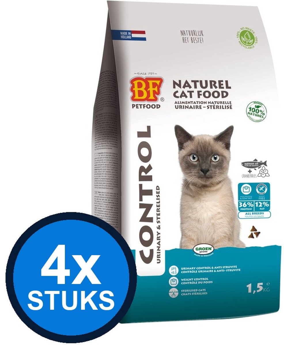 4x Biofood Premium Control Urinary/Sterilised - Kattenvoeding - 1.5kg