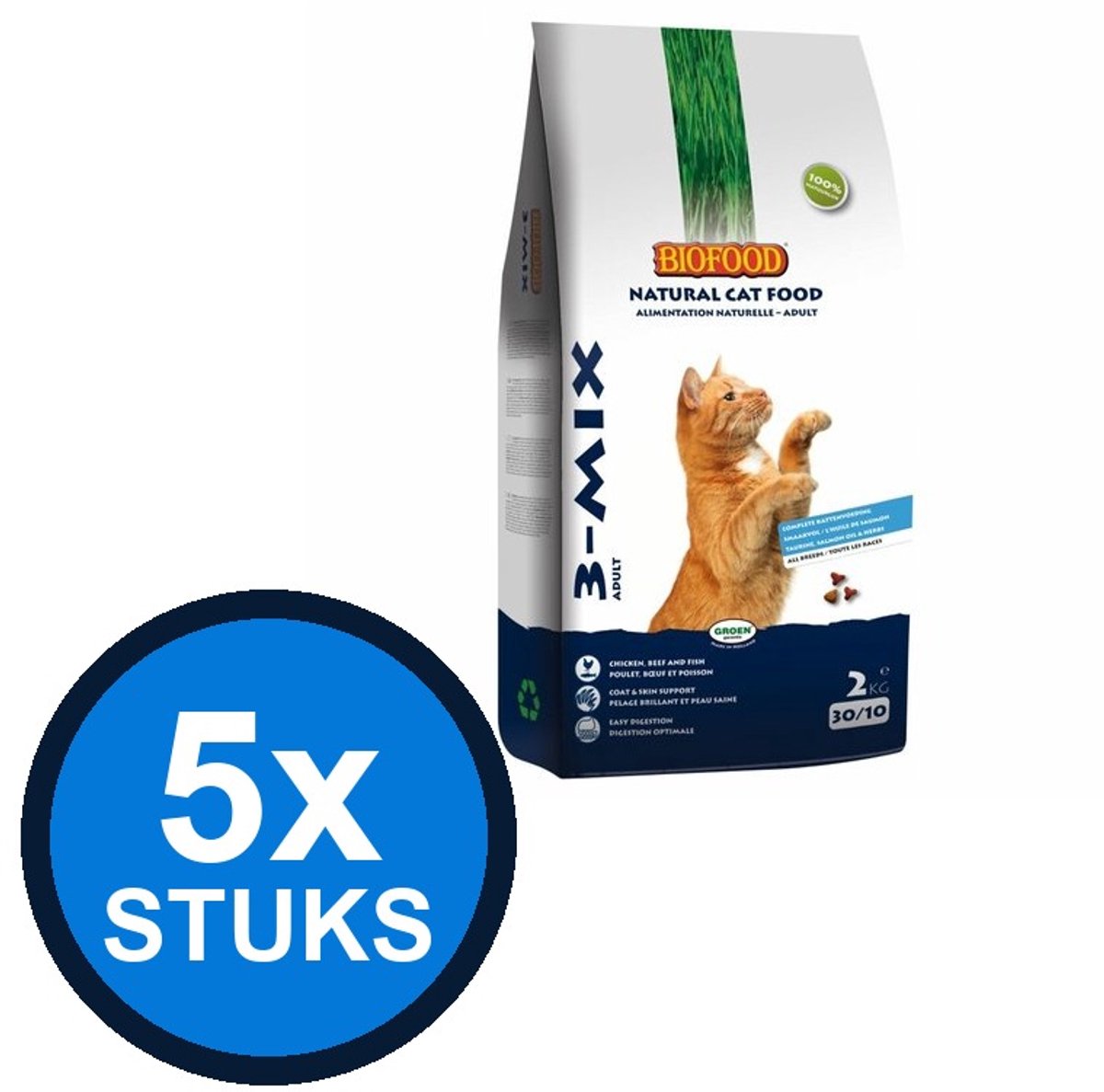 BF Petfood Biofood - kattenbrokjes 3-mix 2kg - Kattenvoer - 2 kg
