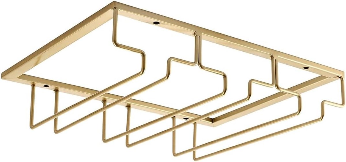 Wijnglashouder onder de kast - Metalen Gouden Houder - Ruimtebesparend - Stijlvol Ontwerp - Voor Thuisgebruik