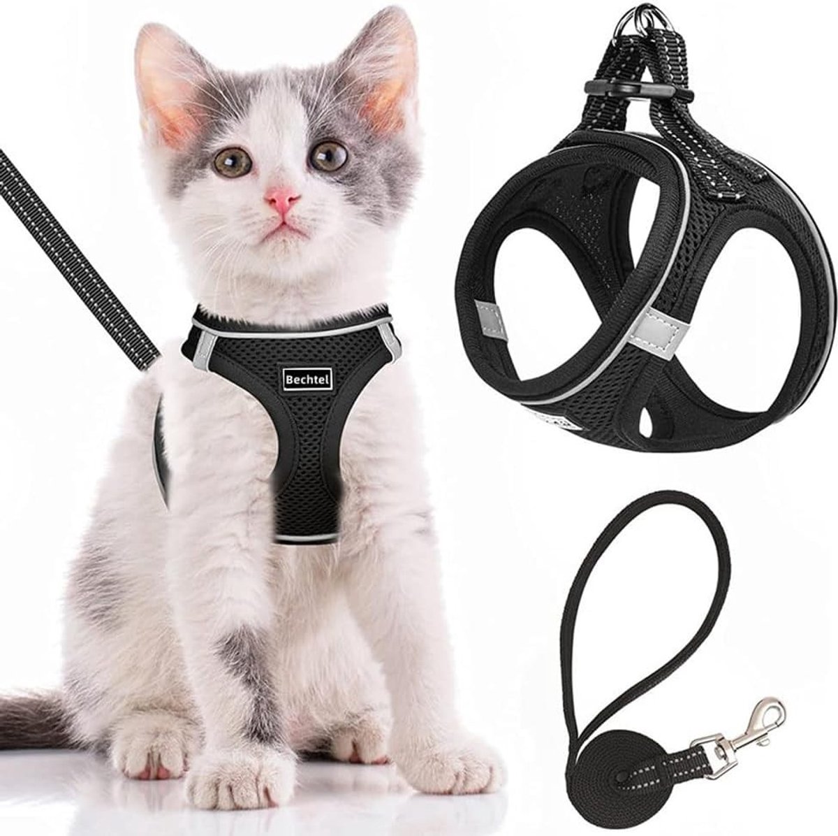 Hondentuig - Harnas Kat - Veilig Wandelen - Ontsnappingsbestendig - Maat L - Zwart
