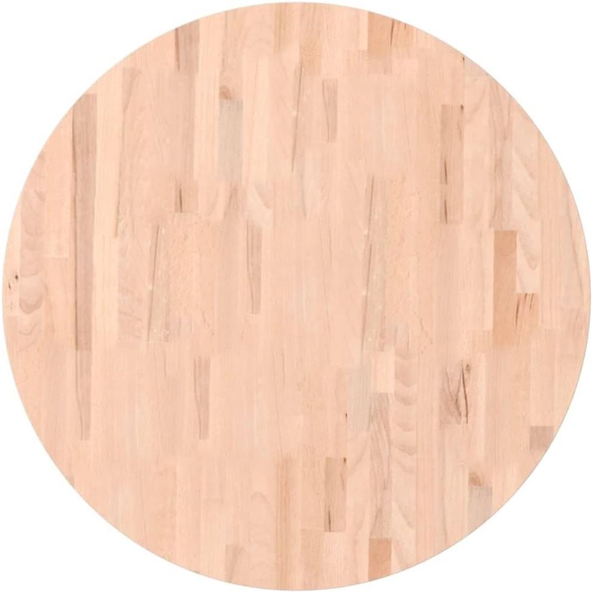 Tafelblad Rond - Tafelvervanger Blad - Tafel Opknappen - Massief Beukenhout - 80x1.5 cm - Lichtbruin