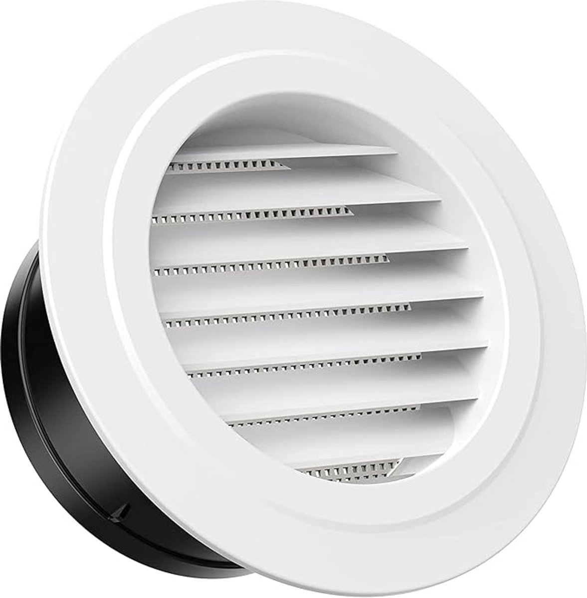 Ventilatierooster - Ventilatieventiel - Afvoerluchtrooster - Buitenrooster - met Insectengaas - ABS - voor Badkamer, Keuken, Garage, Camper - Rond - Ø 100 mm