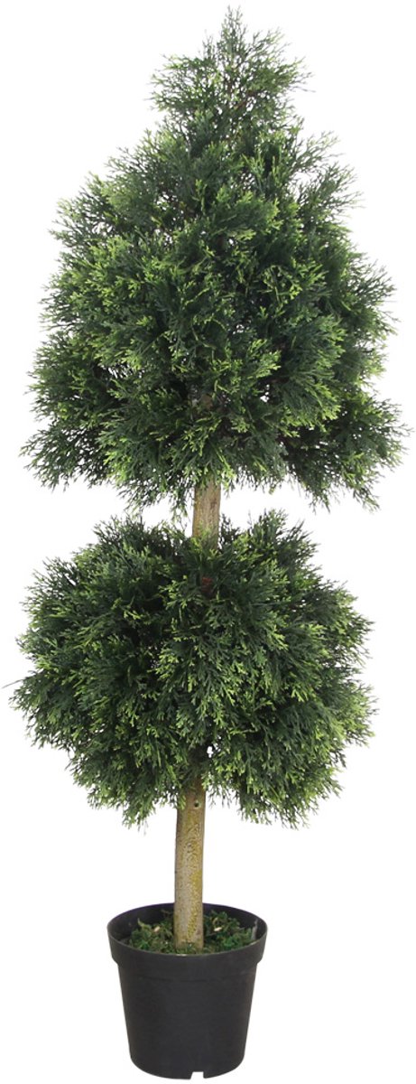 Kunstmatige cipres, kunstboom, decoratieve boom, kunstplant in pot, kunstplanten, binnendecoratie, 160 cm, Decovego