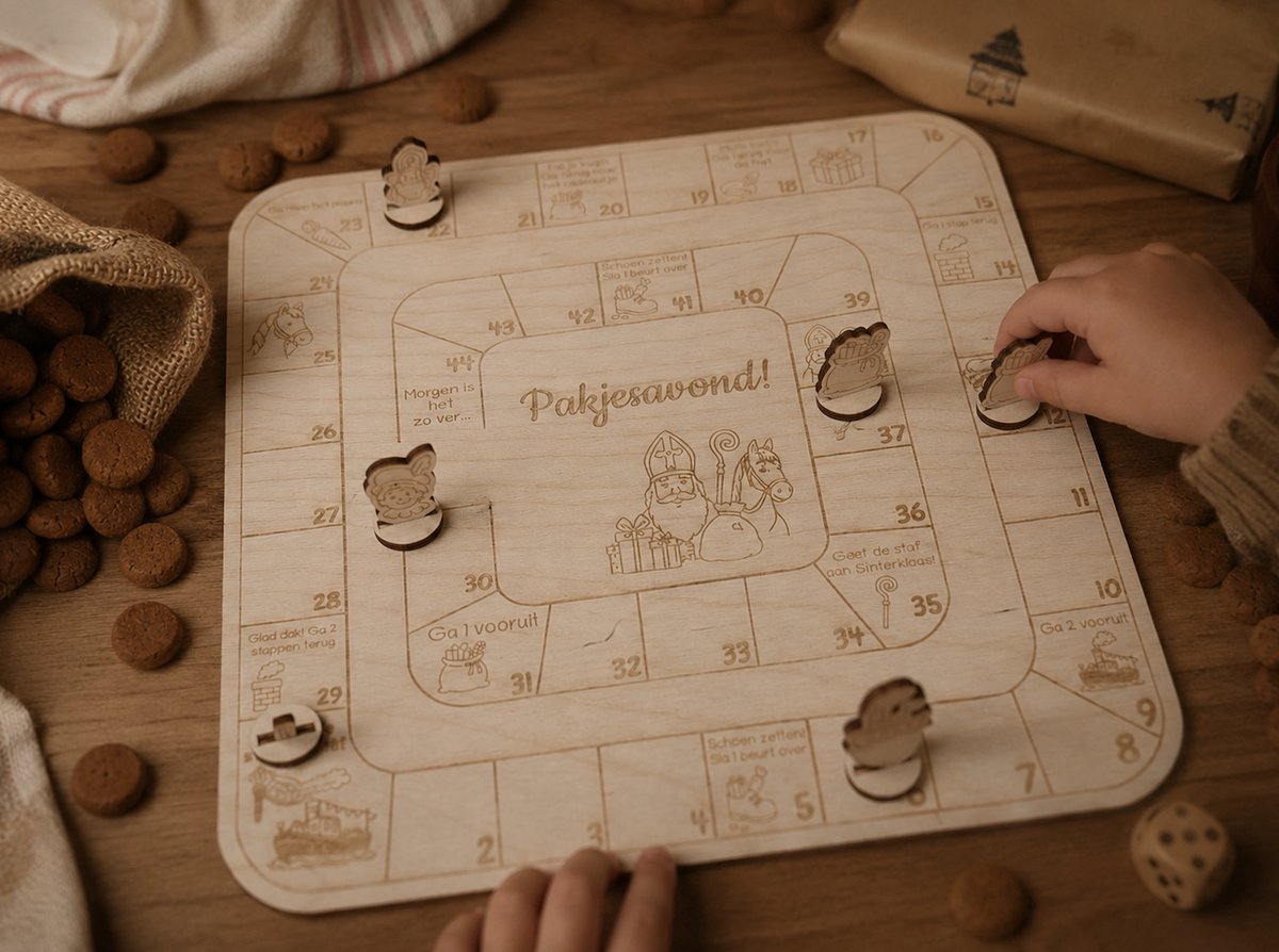 BolleToet houten ganzenbord Sinterklaas - spelletje - bordspel