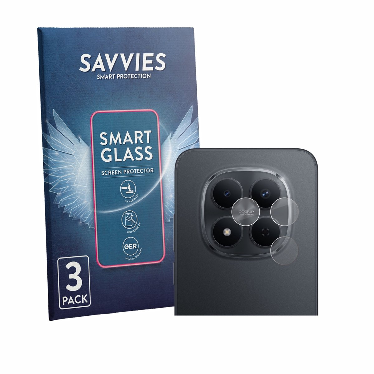 3 Stuks Savvies Screenprotector - geschikt voor Xiaomi Redmi Note 15 Pro 5G (ALLEEN Camera) - beschermfolie glas transparant