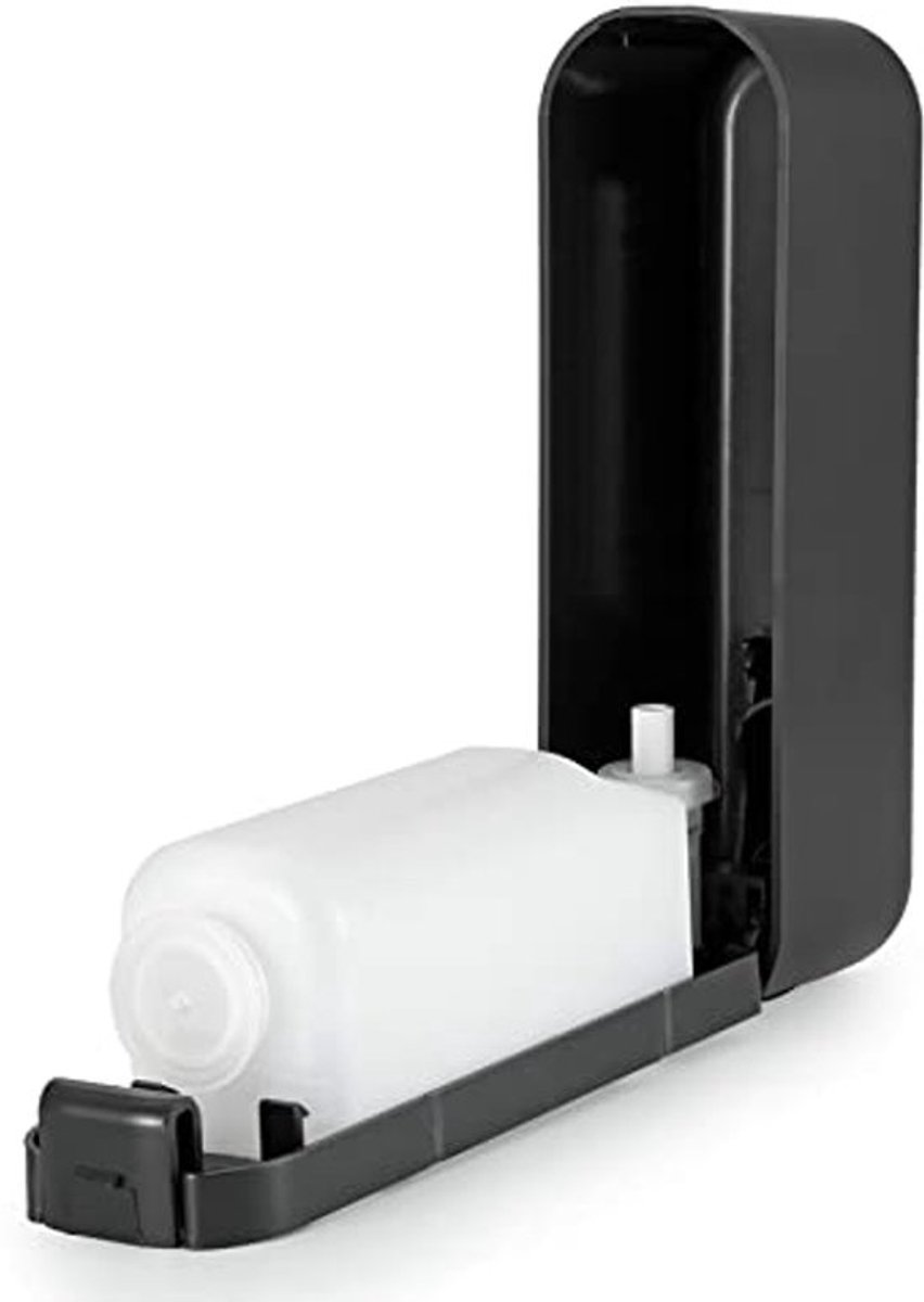 Handmatige zeepdispenser, 300 ml douchecabine, shampoo-dispenser, zeepdispenser, ABS wandgemonteerde douchegelcontainer voor thuis, hotel, badkamer, keuken (zwart)