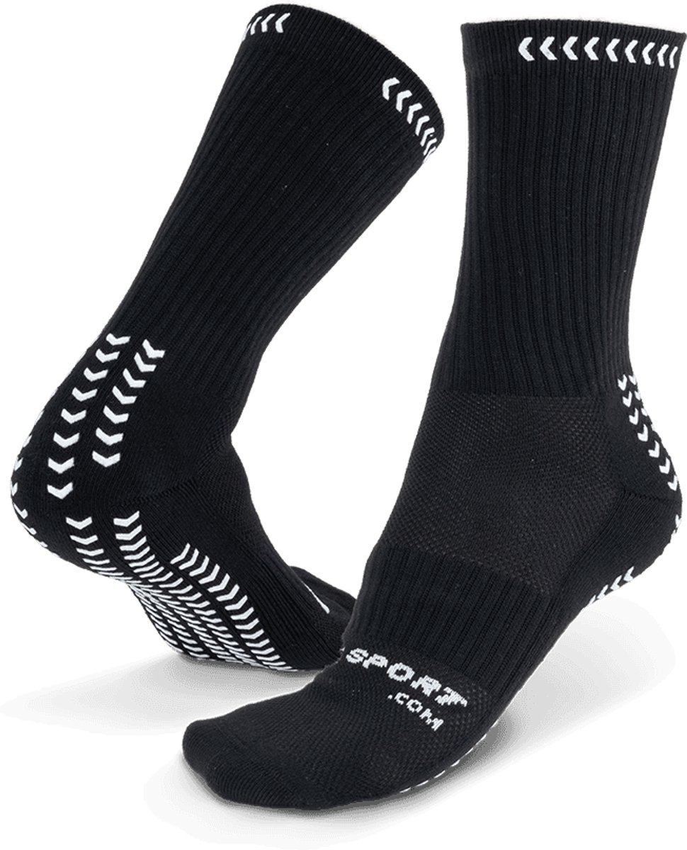 U-Sport Grip Socks - Antislip Sportsokken - Zwart - Maat 43-48 - Voetbal & Padel