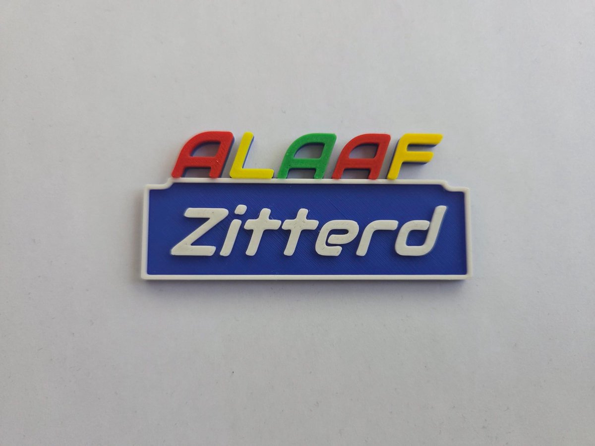 Naamspeldje ALAAF ZITTERD - 70X30X3MM