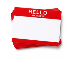 Suitup Hello My Name is stickers - 100 stuks - Rood - Weerbestendig