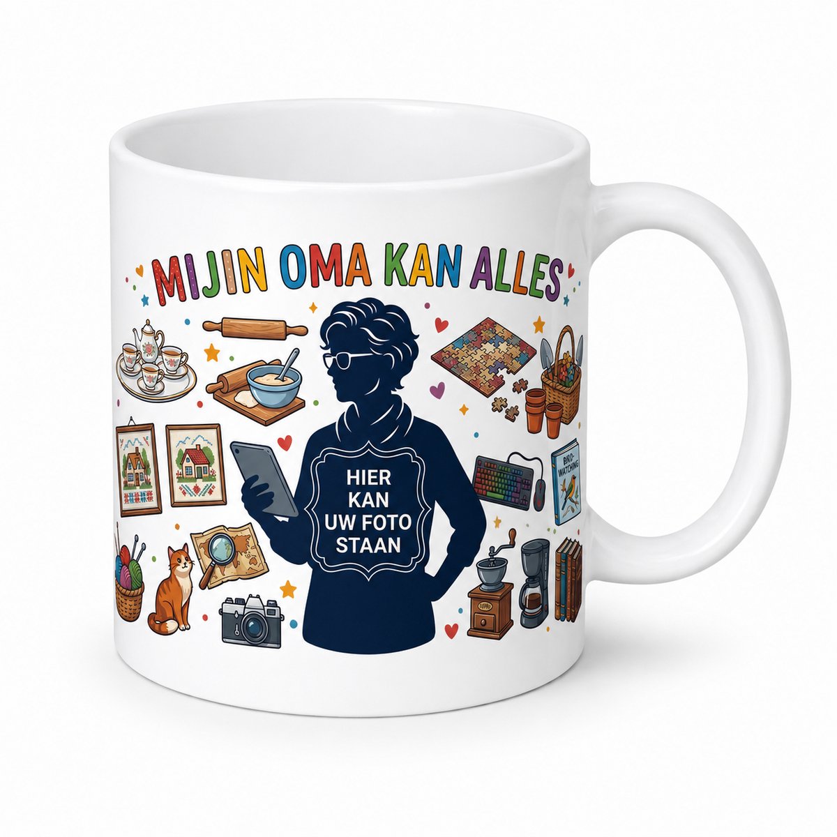 Gepersonaliseerde Fotomok Mijn Oma Kan Alles – Mok met Eigen Foto – Cadeau voor Oma – Koffiemok Oma – Theemok Grootmoeder – Oma Cadeau met Foto en Tekst – Witte Keramische Mok