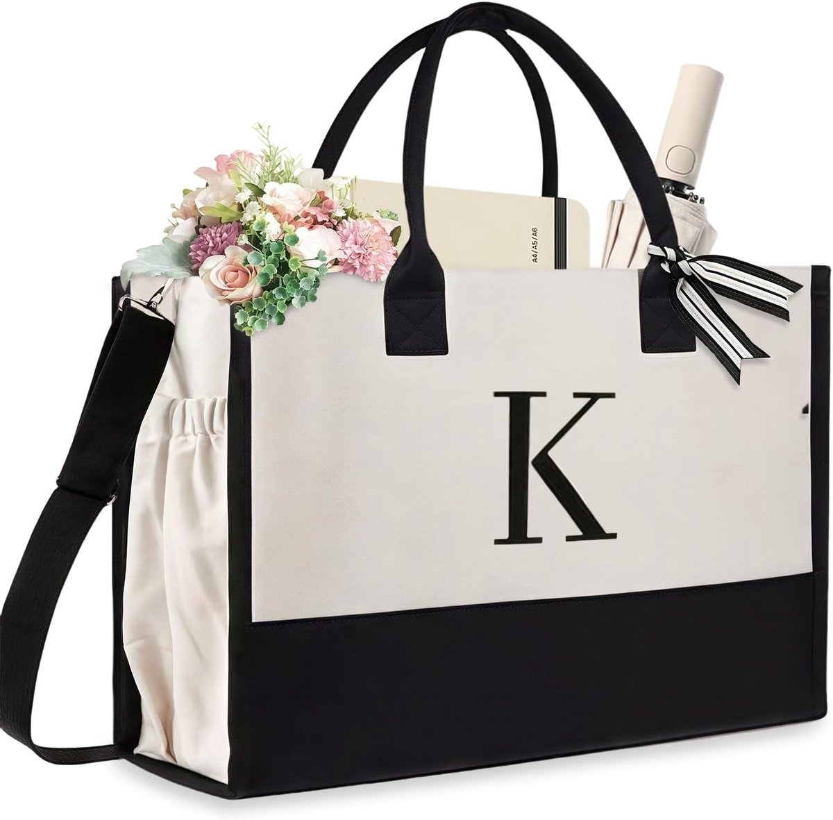 Stijlvolle Canvas Strandtas, Herbruikbare Tote Bag voor Werk en Winkelen, Persoonlijke Cadeaus voor Moeders en Vrienden