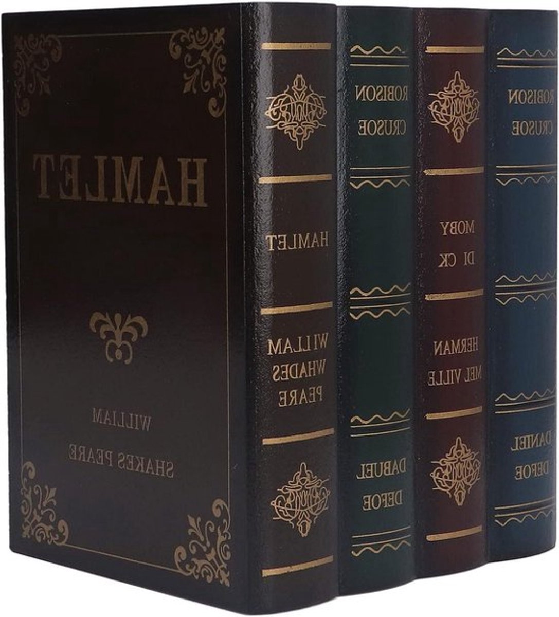 Nepboekenset - Vintage Decoratie - Geheim Compartiment - Kunstlederen - Boekendoos met Opslag - Verborgen Sieraden - Geschikt voor Huwelijksgeheugen (Large)