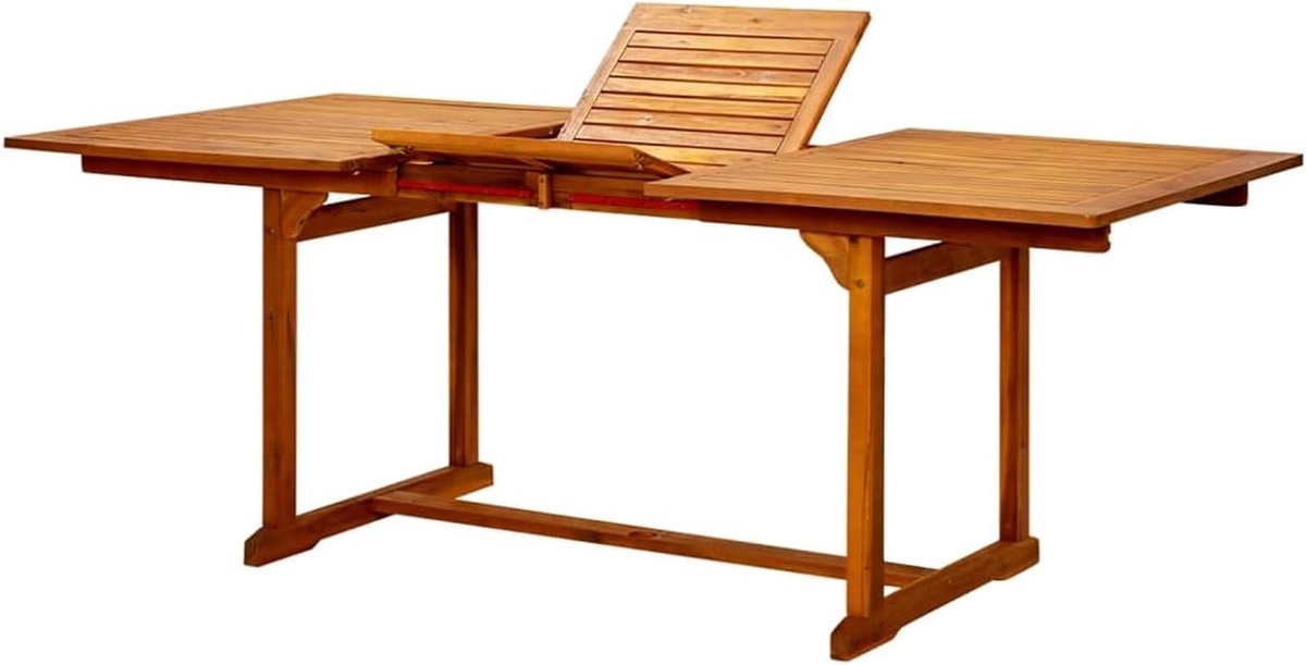 Rustieke tuintafel - Acacia tafel Houten eettafel - Buiten dineren - Uitbreidbaar ontwerp - 150-200 cm - Houtkleur