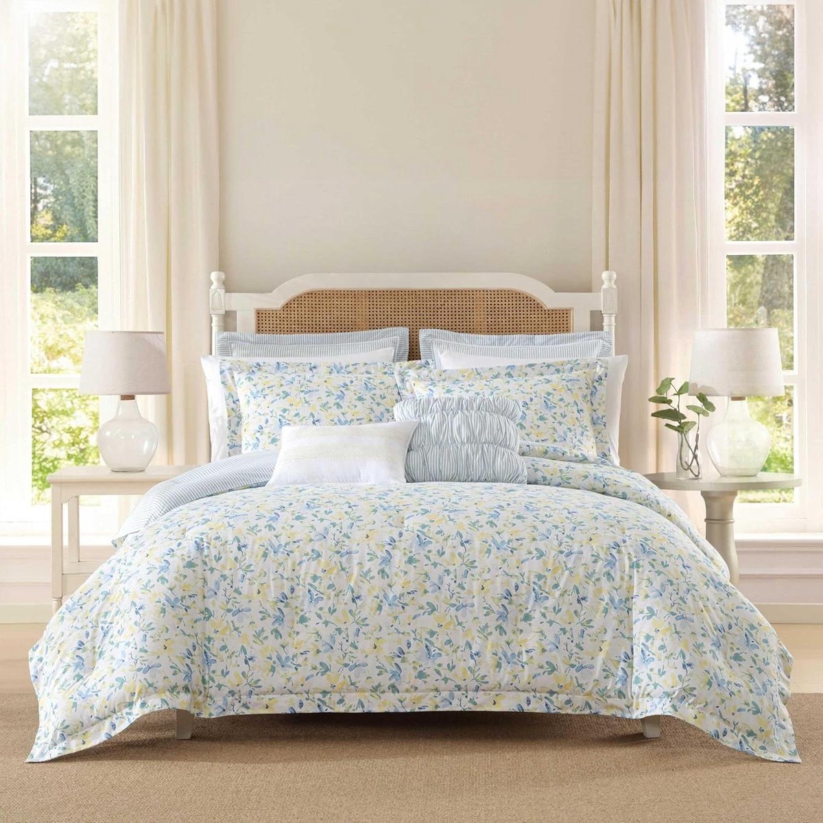Dekbedovertrek Set - Beddengoed Set - Slaapkamer Decoratie - Omkeerbaar Patroon - Twijfelaar 218 x 160 cm - Nora Blauw