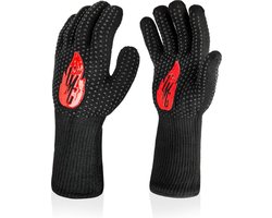 Grill Master Gloves BBQ Handschoenen Hittebestendig tot 800°C - Ovenhandschoenen - Ovenwanten - Barbecue Handschoenen - Papa Cadeau Voor Mannen - Vaderdag – Aramid - 2 stuks