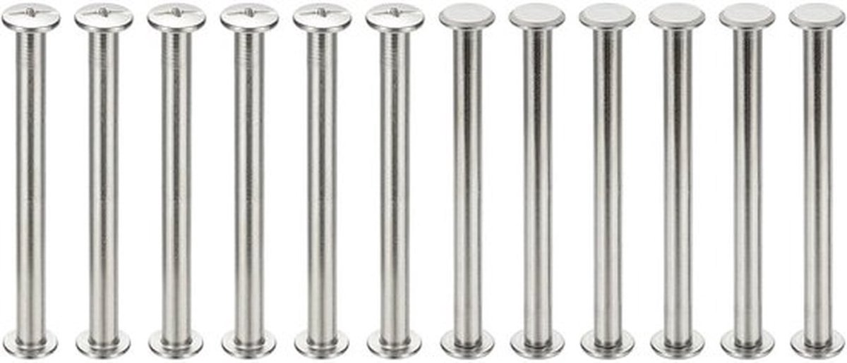 Chicago Screws 24 Sets - 5 x 60 mm - 304 RVS - Bindingselementen voor Leerprojecten