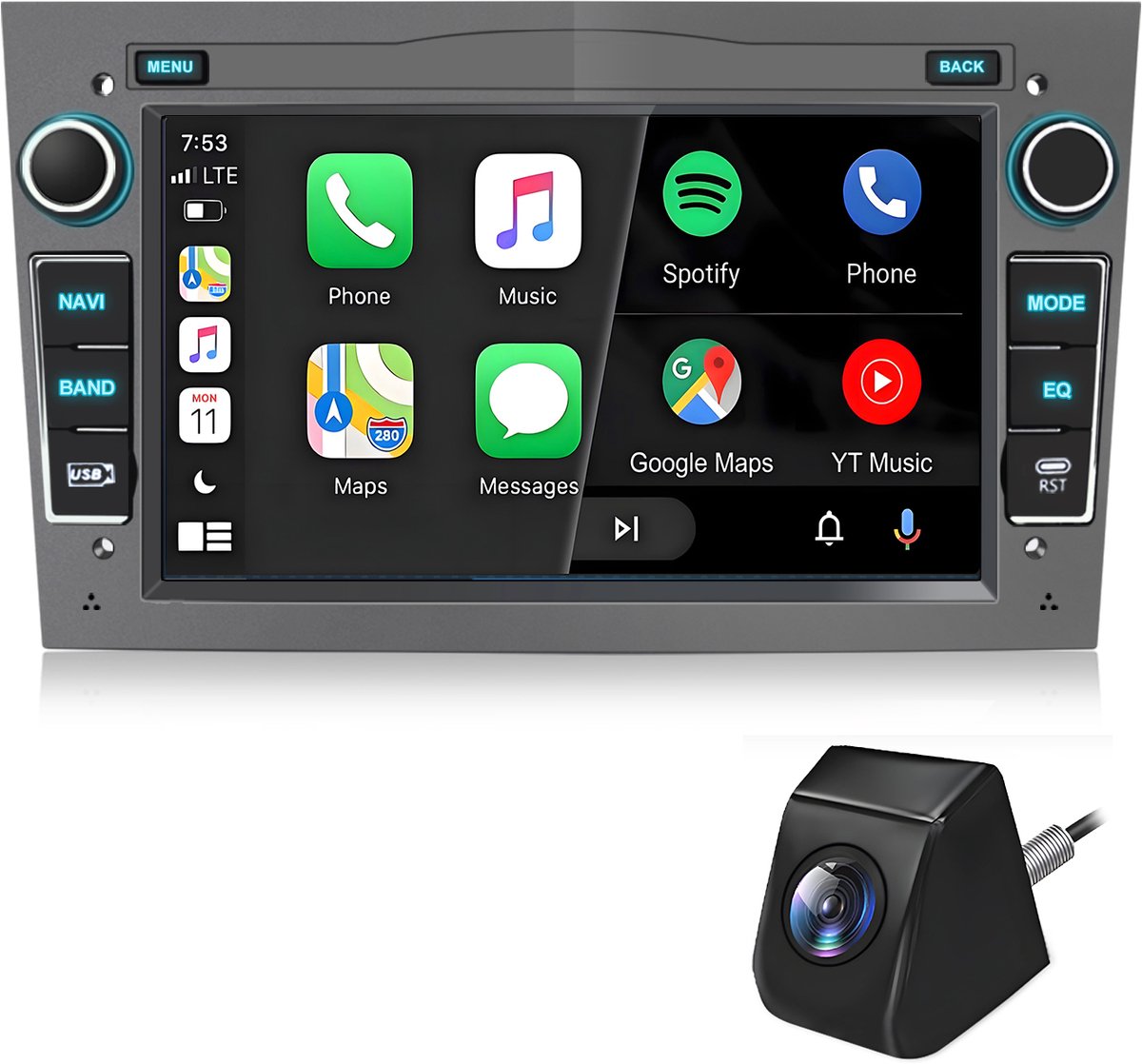 Cestovet Autoradio - Geschikt Voor Opel Astra H Corsa C/D Meriva Zafira B - 2GB + 64GB - Draadloos Apple Carplay & Android Auto - 7-inch Touchscreen Achteruitrijcamera
